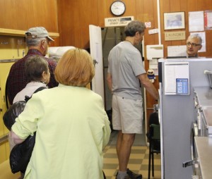 Queue for much-needed laundry
